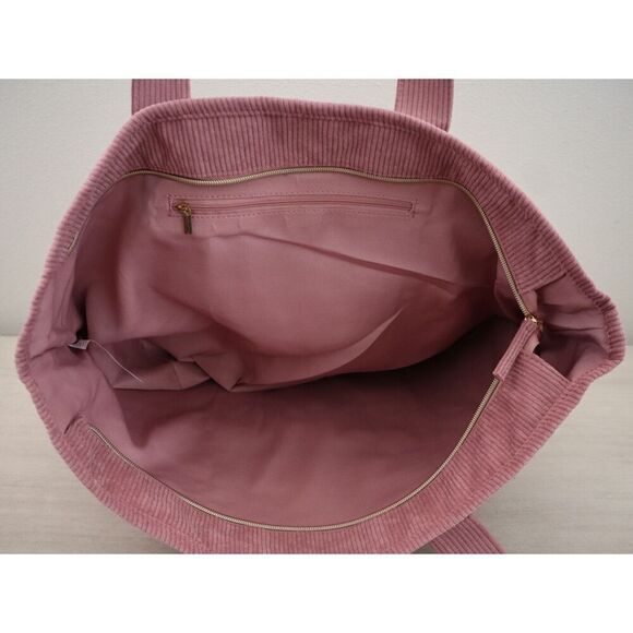 Old Navy Women's One Size Dried Rose Mauve Corduroy Weekender Tote Bag - Picture 5 of 8